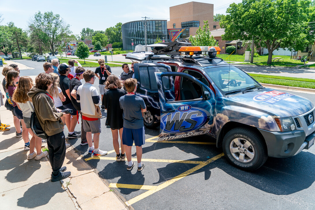 Campers visit with local TV Meteorologists