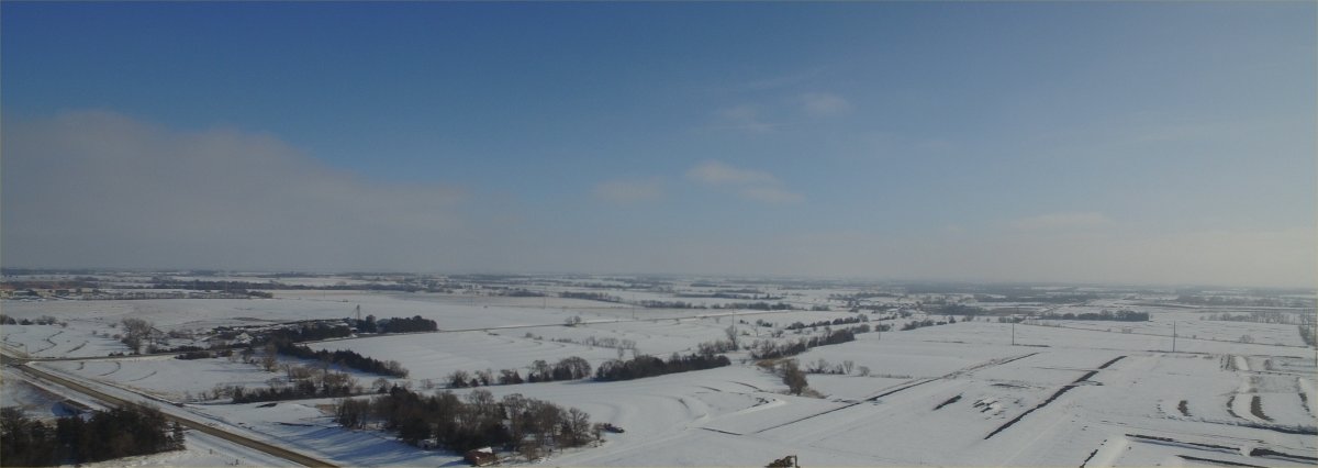 aerial view winter scene in Lincoln