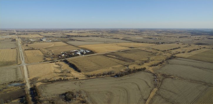 aerial view countryside