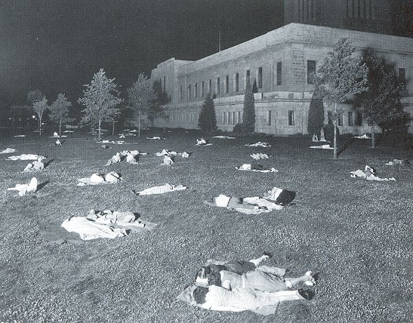 July 1936 People spending the night on the capitol lawn