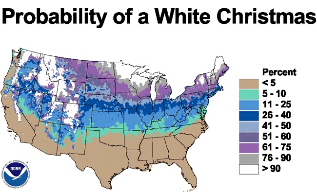 white Christmas probability map