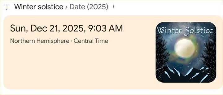 date of Winter Solstice